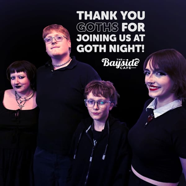 Guests at Goth Night at The Bayside Cafe